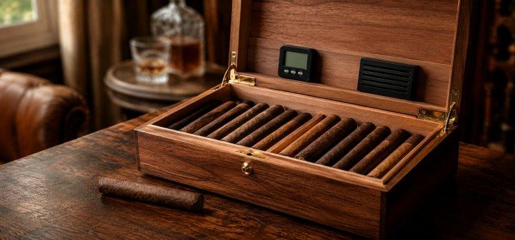 Zu sehen ist das Bild 1 des Beitrags mit dem Thema: Wie bewahrt man Zigarren richtig auf? Humidor-Tipps für Einsteiger